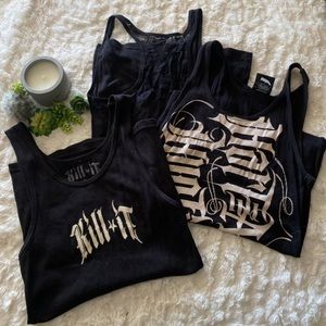 Bundle of black tanks
